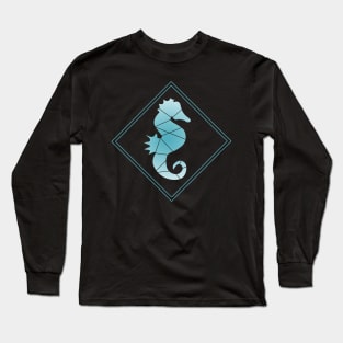 Stylish Seahorse Low Poly Art Long Sleeve T-Shirt